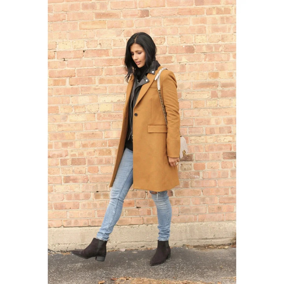 Veronica Beard Chesterfield Dickey Coat Camel